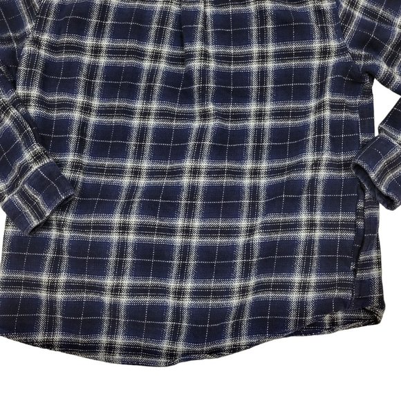 Woolrich Thick Cotton Button Down Shirt Shacket Blue Plaid Men's XL - Picture 13 of 15